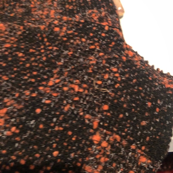Vintage Stylish Black and Orange Tweed fabric 60 by 50” Gorgeous fabric - Picture 3 of 5